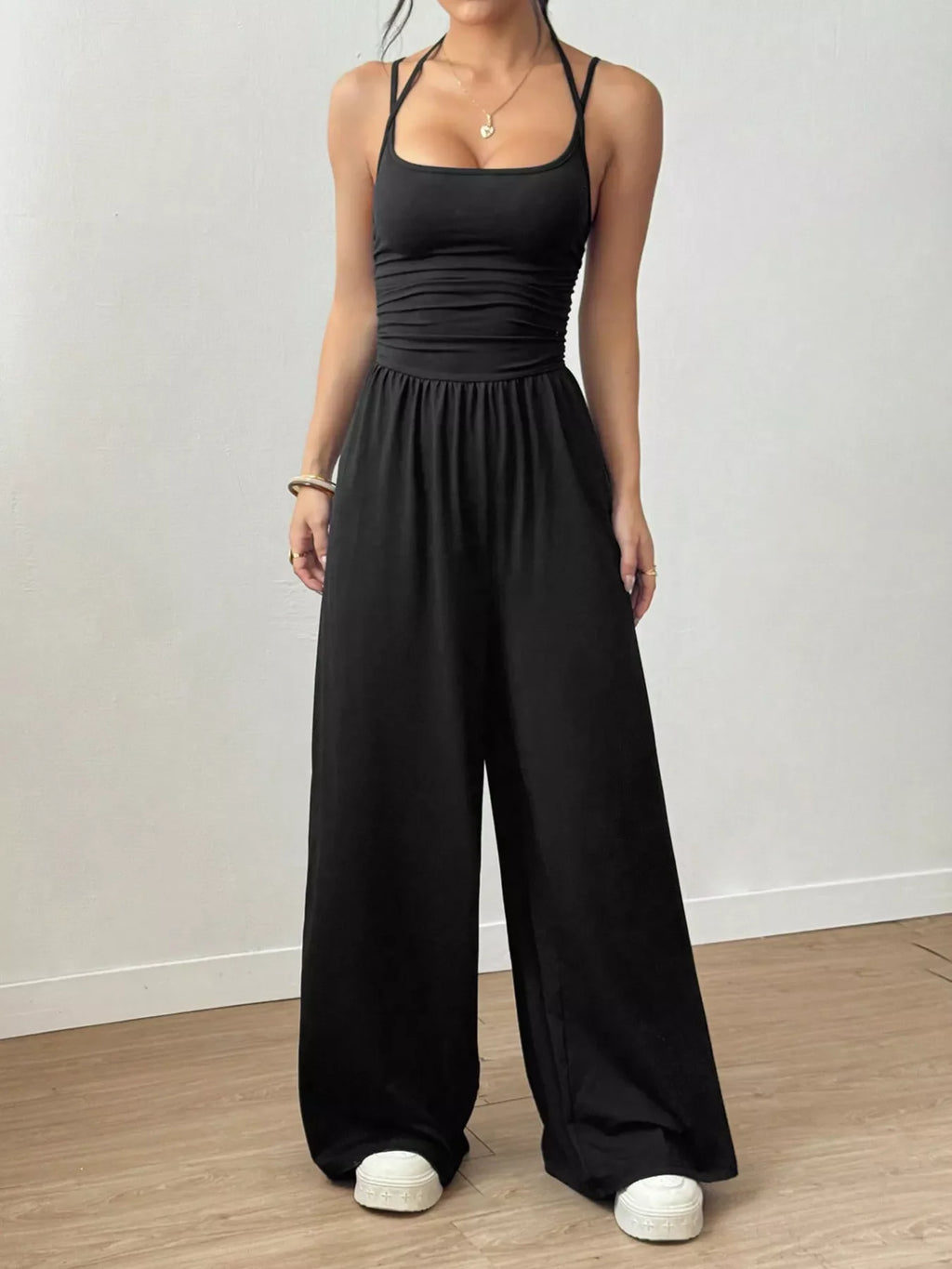 Women's Spaghetti Strap Wide-Leg Jumpsuit