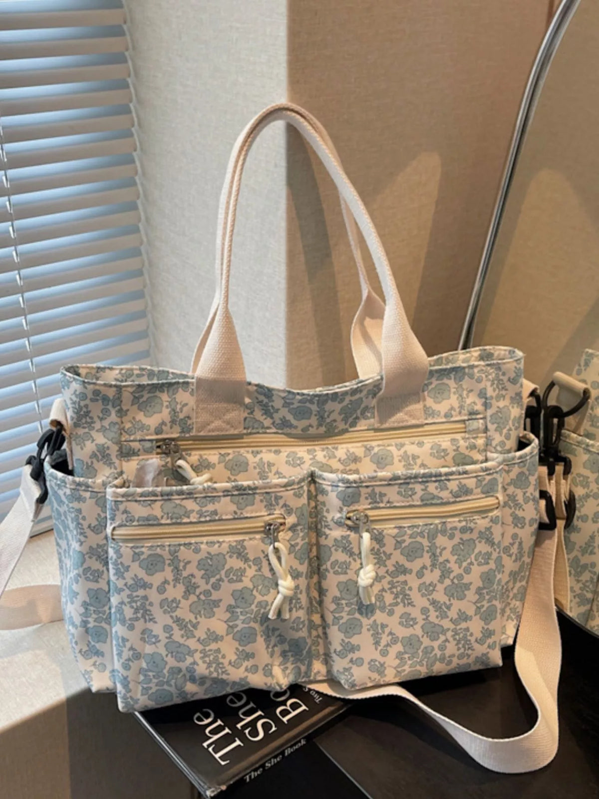 Women's Floral Crossbody Bag with Multiple Pockets