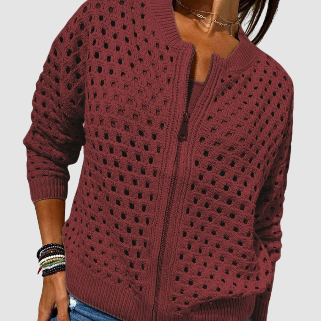 Women's Soft Knit Cardigan - Burgundy