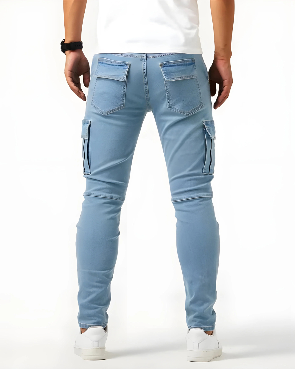 Men's Navy Stretch Cargo Pants