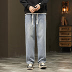 Men's Wide Straight-Leg Jeans - Washed Blue