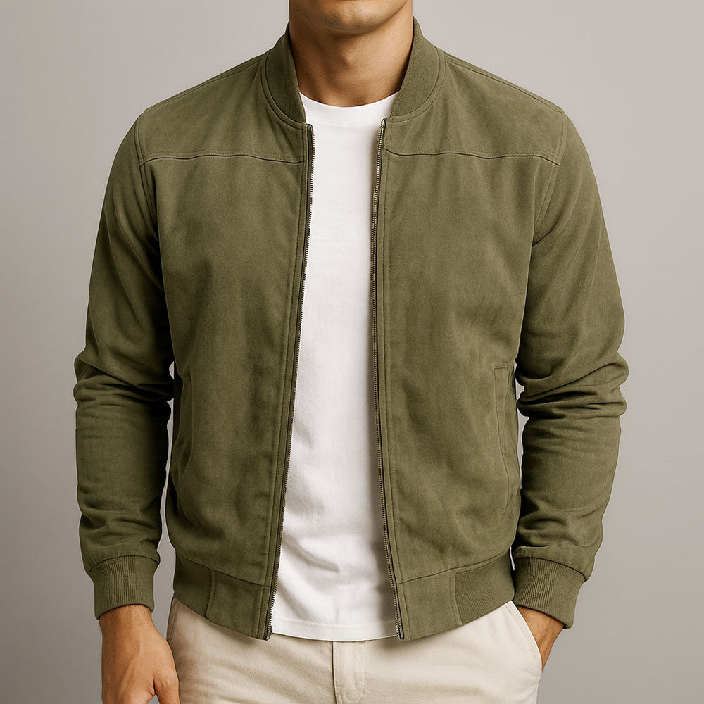 Men's Classic Suede Urban Jacket - Green