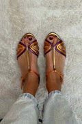 Women's Gold Buckle Sandals - Gold