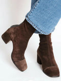Women's Stable Heel Ankle Boots - Dark Brown