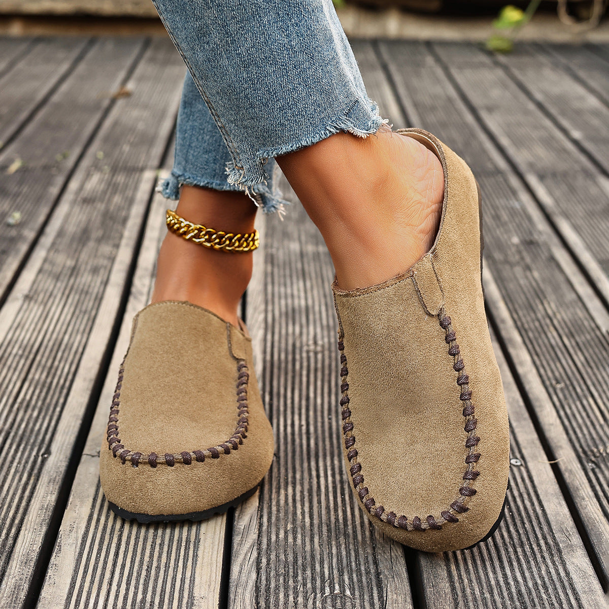 Women's Round Toe Slip-On Shoes