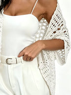 Women's Open Front Crochet Cardigan