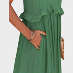 Women's Sleeveless Ruffle Trim Dress