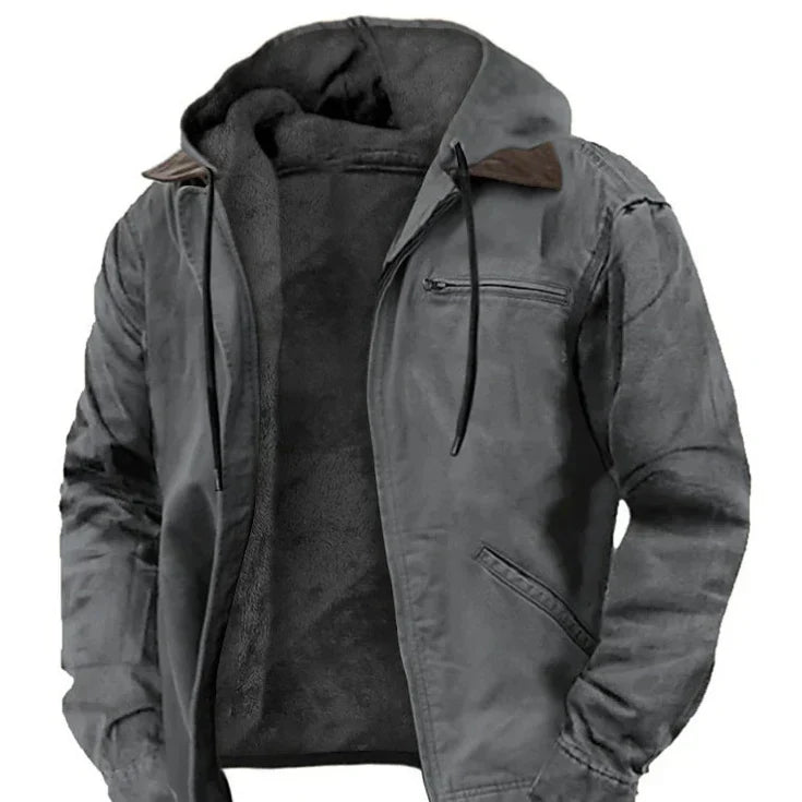 Men's Elegant Transitional Fall Winter Jacket - Gray