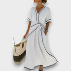 Women's Striped Summer Dress - White