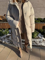 Women's Long Belted Puffer Coat
