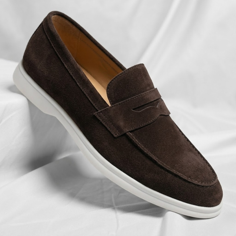 Men's Italian-Style Loafers - Dark Brown
