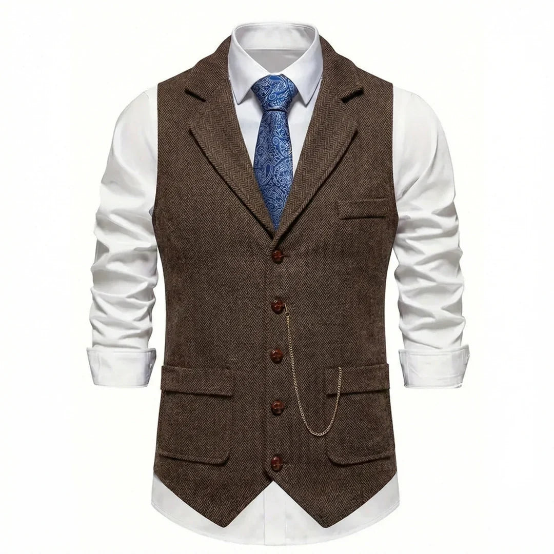 Men's Elegant Ultra-Comfortable Vest - Oxford Brown