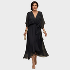 Women's V-Neck Dress - Black