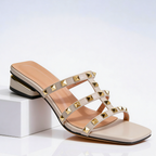 Women's Embroidered Sandals - Cream