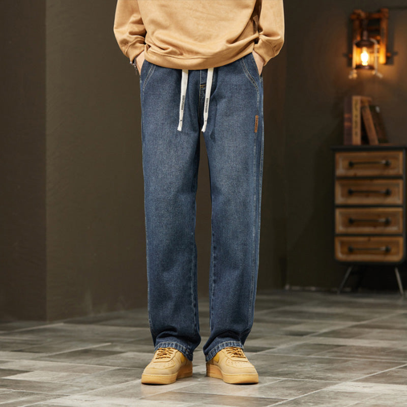 Men's Wide Straight-Leg Jeans - Blue