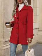 Women's Elegant Long Button-Up Coat