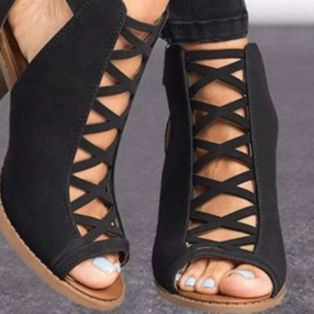 Women's Peep-Toe Block Heel Sandals