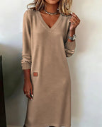 Women's Cozy Knit Dress - Beige