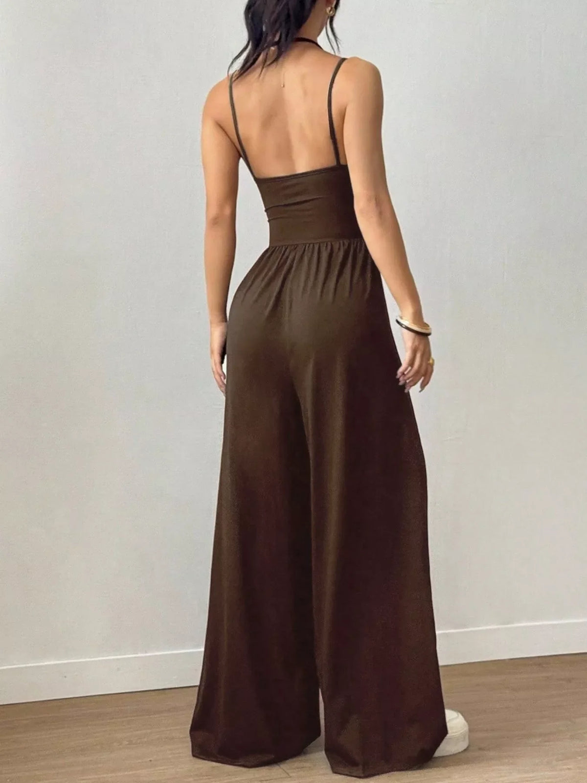 Women's Spaghetti Strap Wide-Leg Jumpsuit