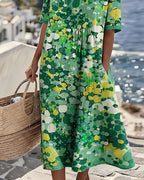 Women's Loose Lightweight Floral Midi Dress