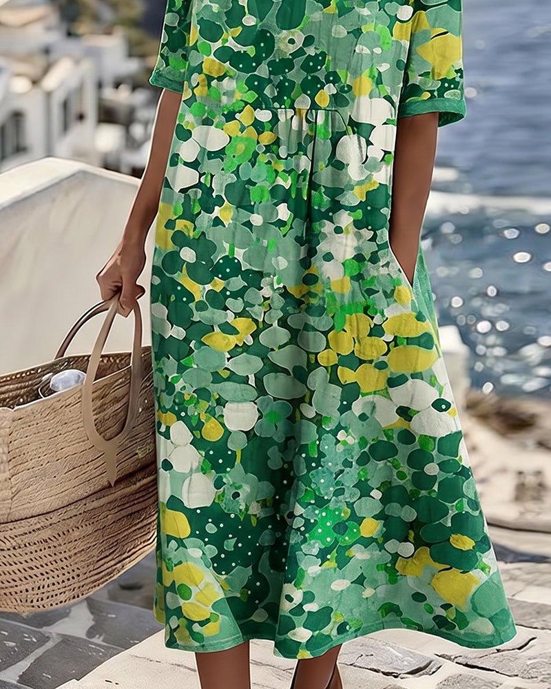 Women's Loose Lightweight Floral Midi Dress