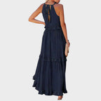 Women's Sleeveless Ruffle Trim Dress