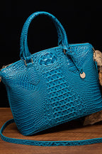 Women's Leather Handbag - Sky Blue