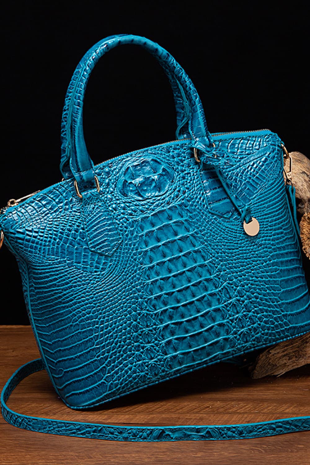 Women's Leather Handbag - Sky Blue