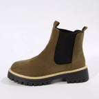 Women's Comfortable Block Heel Round Toe Ankle Boots for Fall and Winter