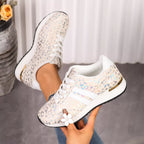 Women's Leopard Print Lace-Up Sneakers