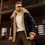 Men's Fleece-Lined Winter Jacket with Faux Fur Collar