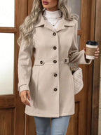 Women's Elegant Long Button-Up Coat