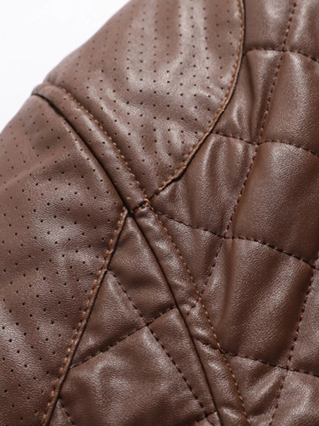 Men's Padded Faux Leather Bomber Jacket Plus Size