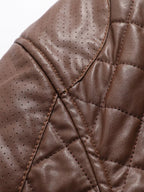 Men's Padded Faux Leather Bomber Jacket Plus Size