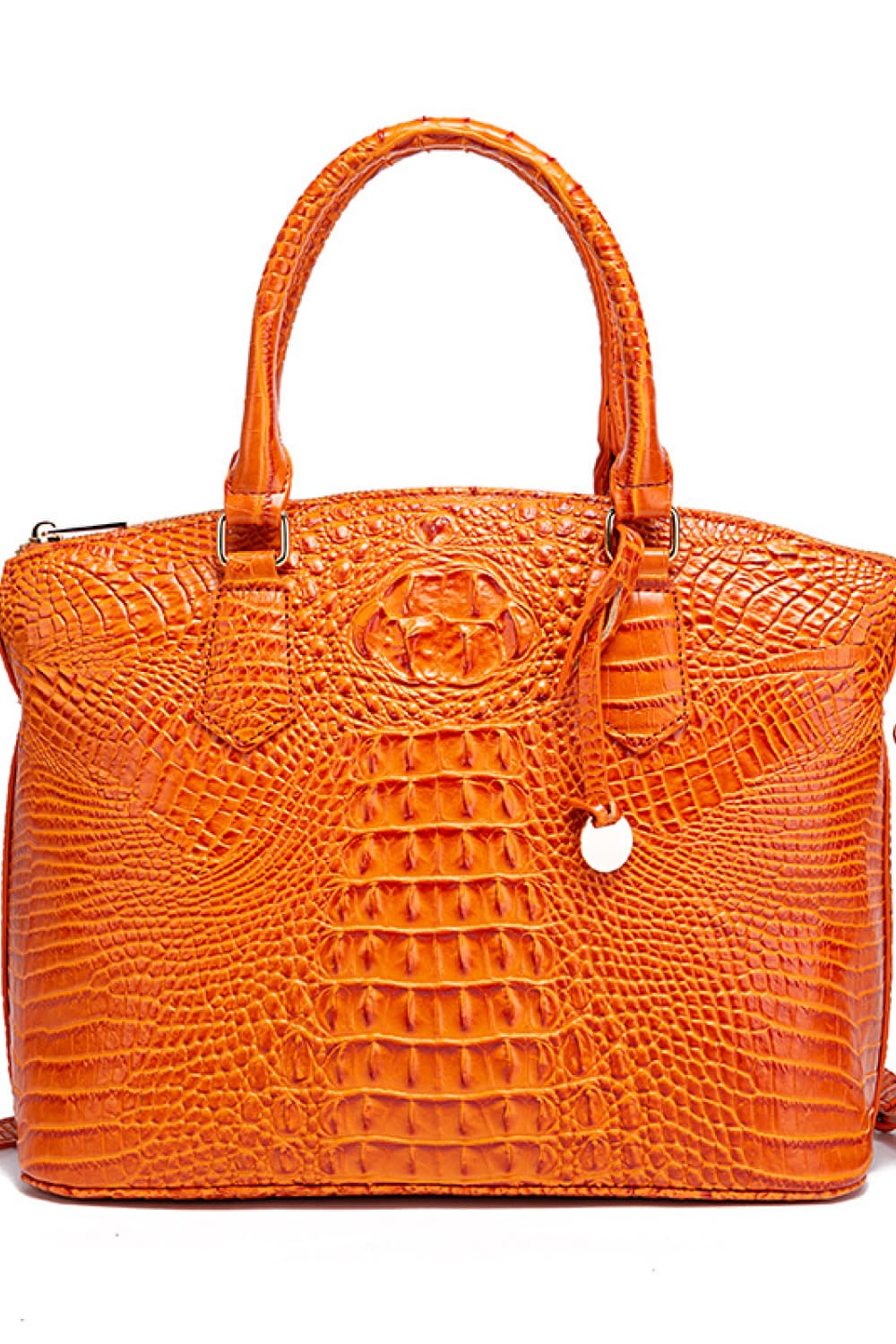Women's Leather Handbag - Pumpkin