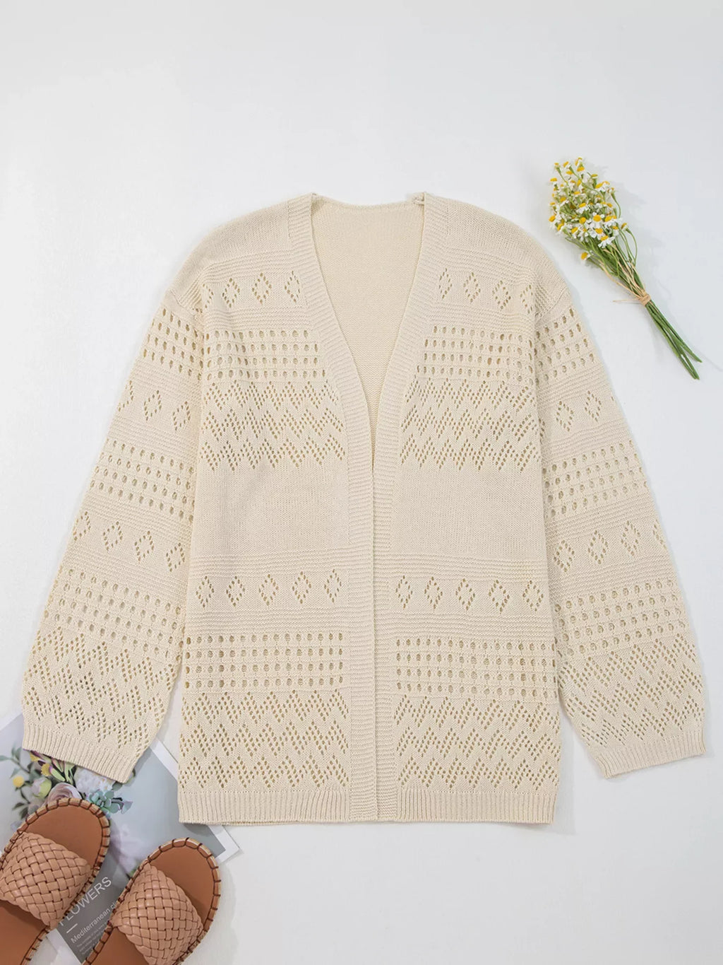 Women's Open-Knit Cardigan Lightweight Boho Summer Knit