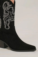 Women's Pointed-Toe Boots with Crystal Details