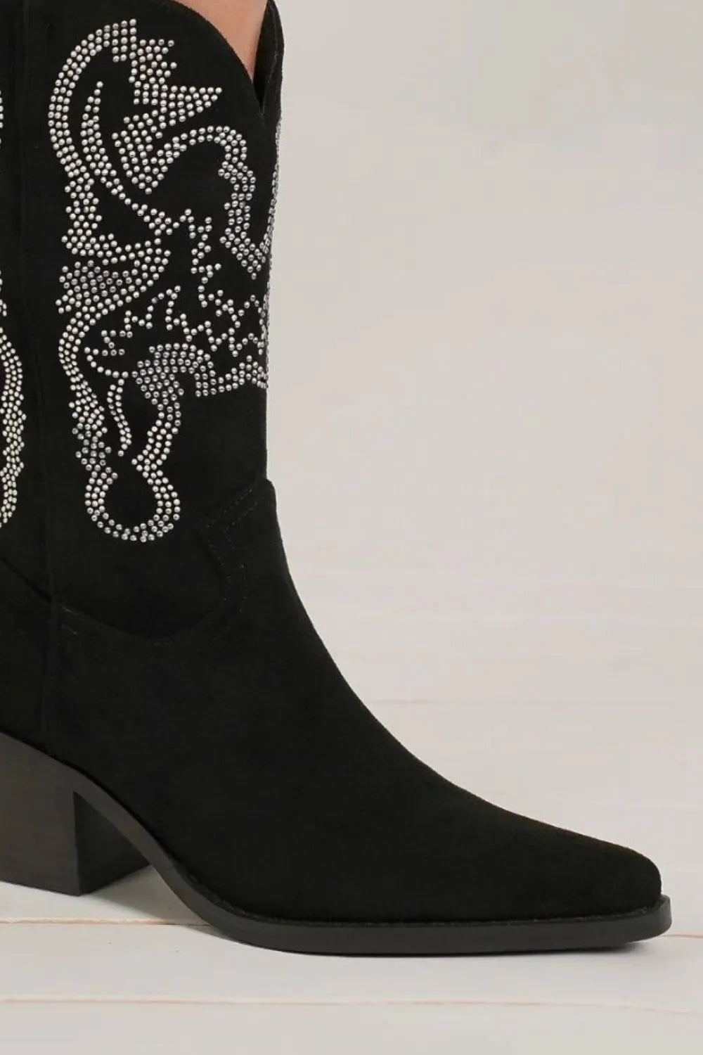 Women's Pointed-Toe Boots with Crystal Details