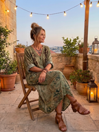 Women's Oversized Button-Front Midi Dress with Pockets