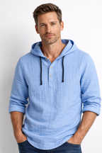 Men's Hooded Linen Shirt