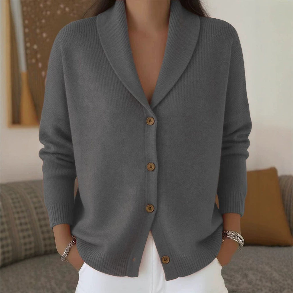 Women's Soft Knit Lapel Cardigan