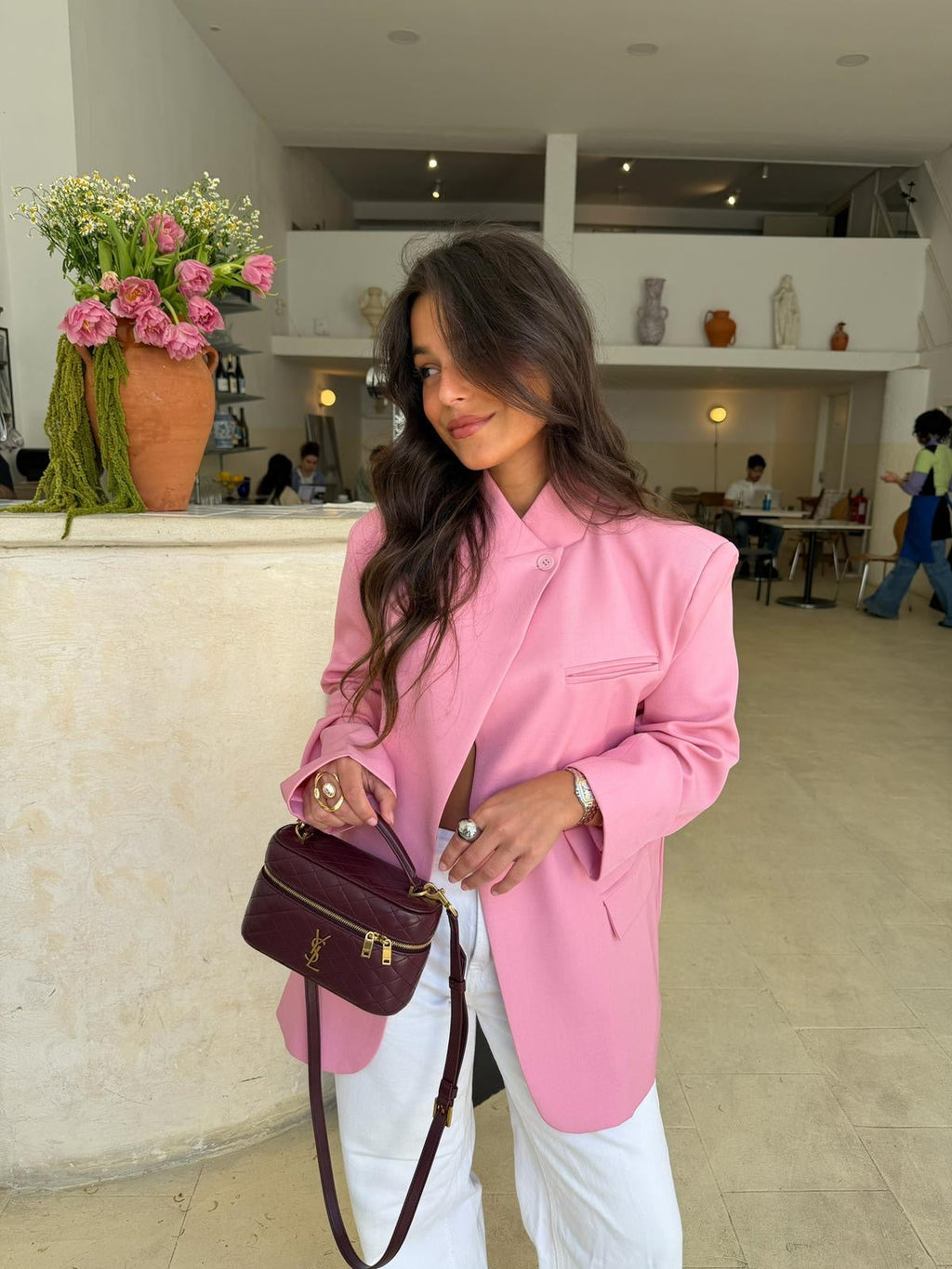 Women's Elegant Pink Asymmetric Blazer