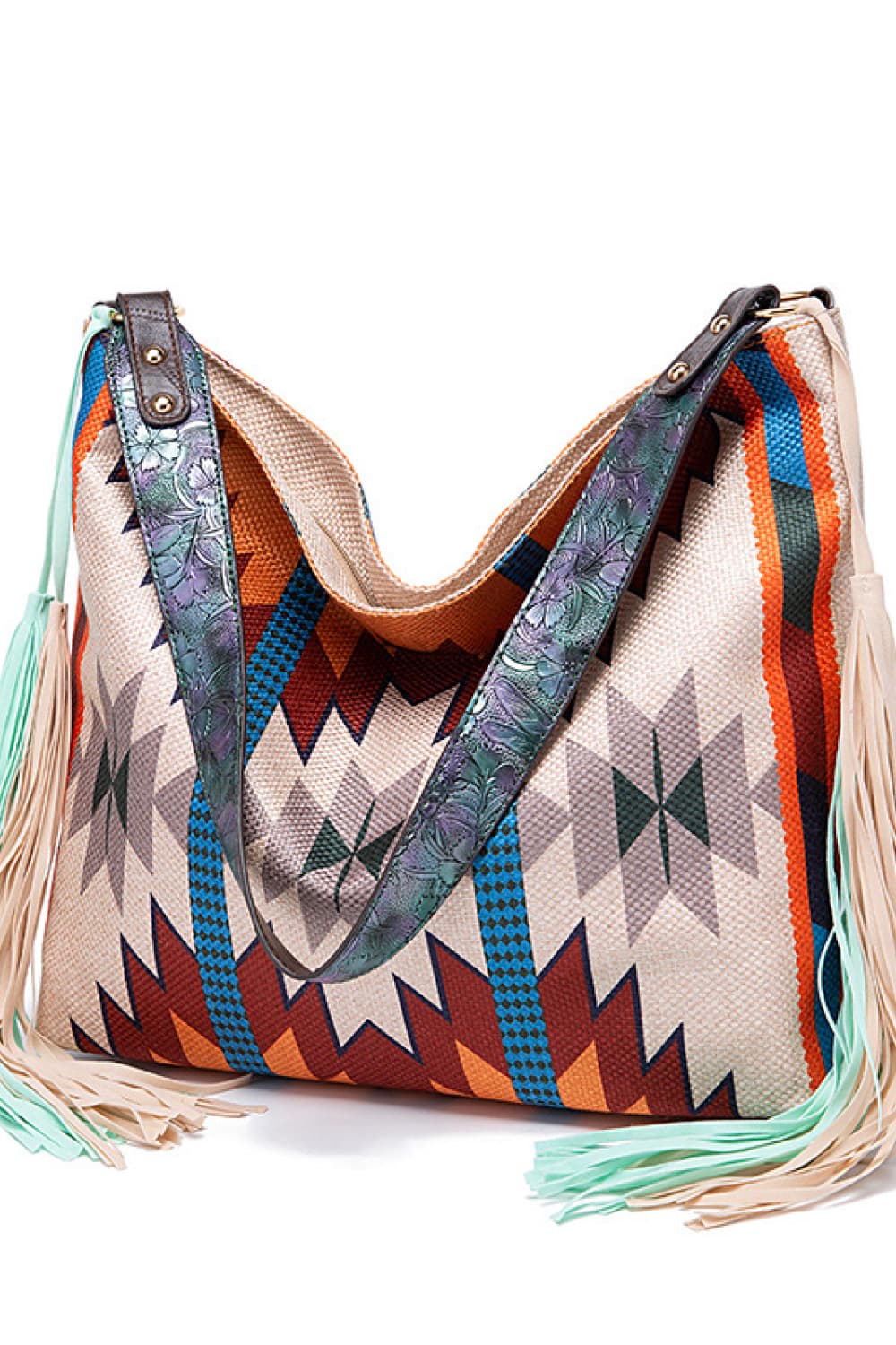 Women's Geometric Print Canvas Tote Bag