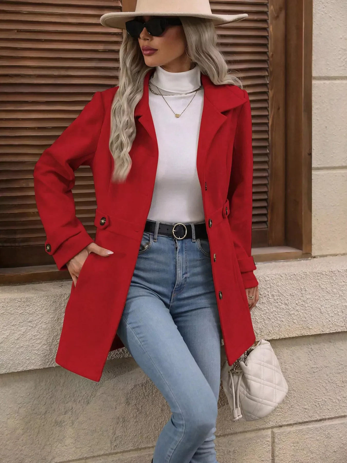 Women's Casual Long Sleeve Button-Up Jacket