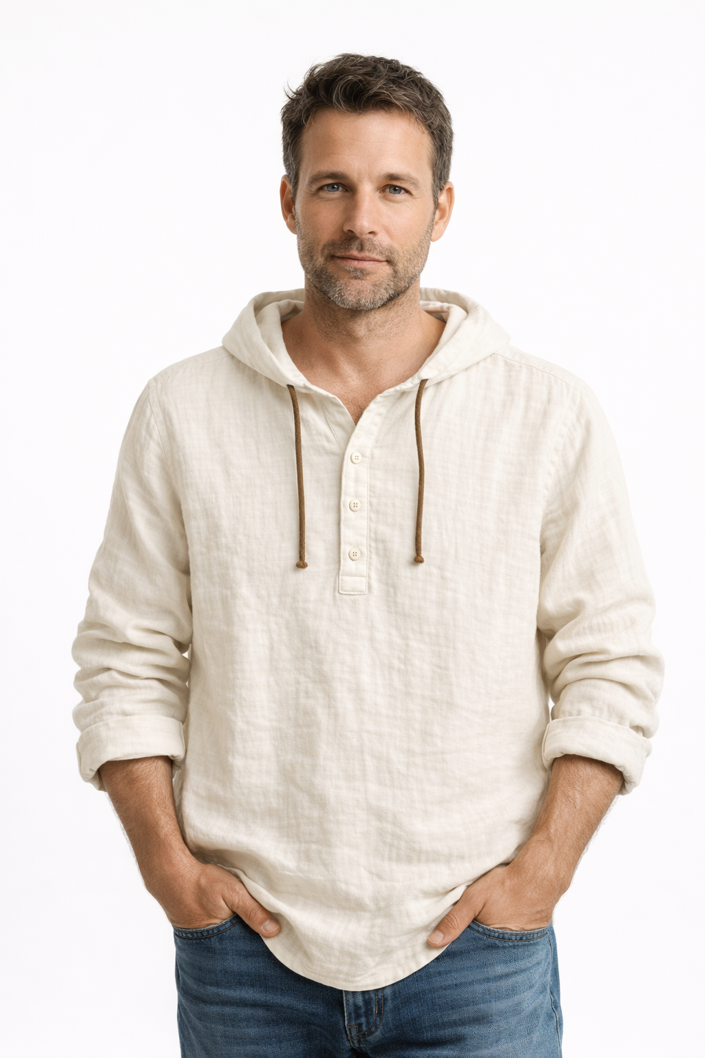 Men's Hooded Linen Shirt
