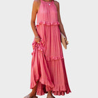 Women's Sleeveless Ruffle Trim Dress