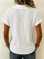 Women's Plus Size Casual Textured Short Sleeve Blouse