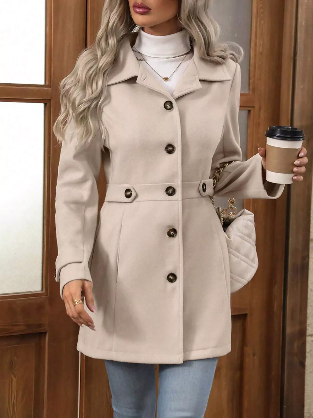 Women's Casual Long Sleeve Button-Up Jacket