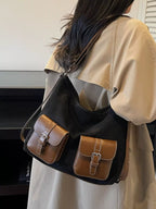 Women's Buckle Shoulder Bag with Pocket