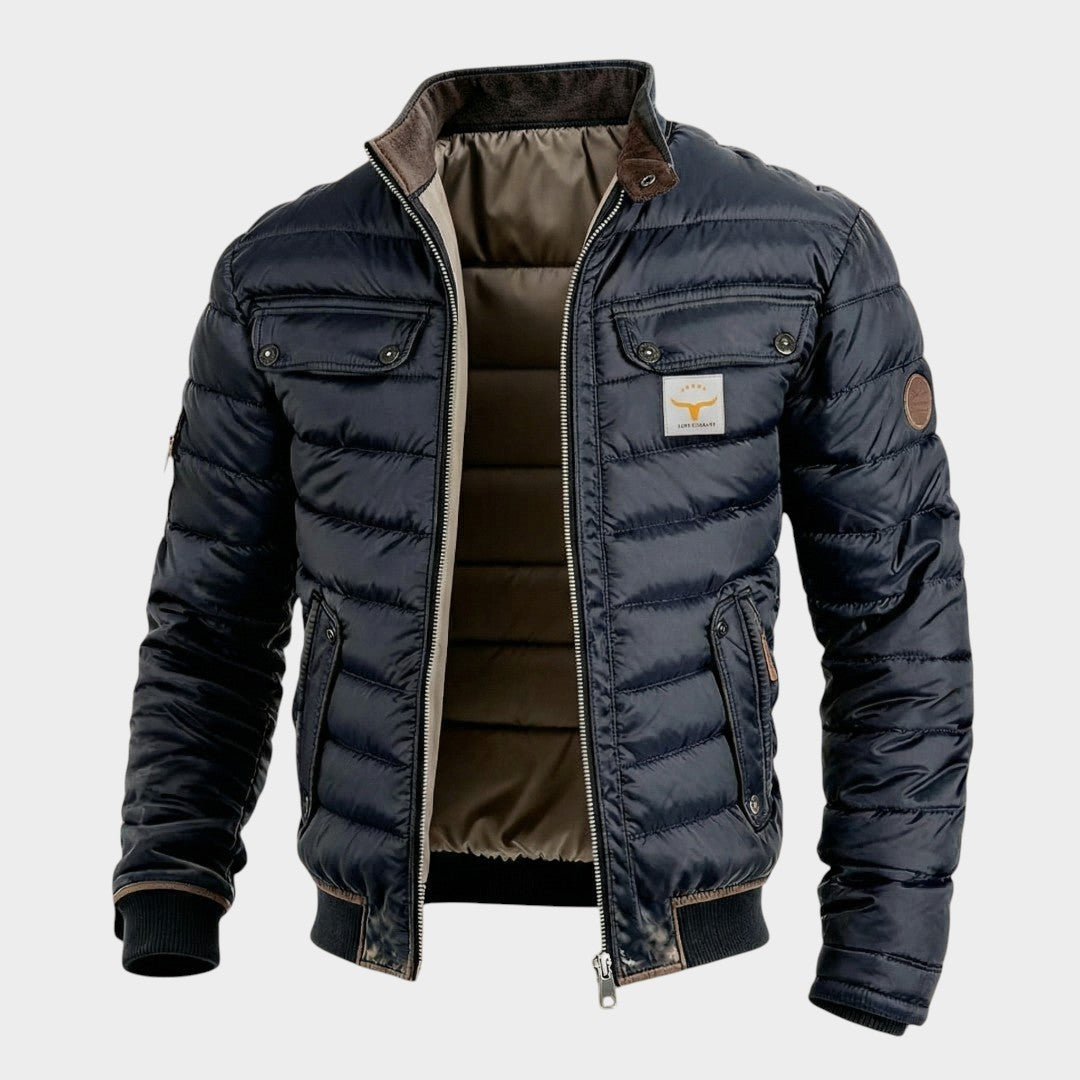Men's Urban Padded Winter Jacket - Navy Blue